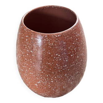 Vase St Clément vintage moucheté terracotta