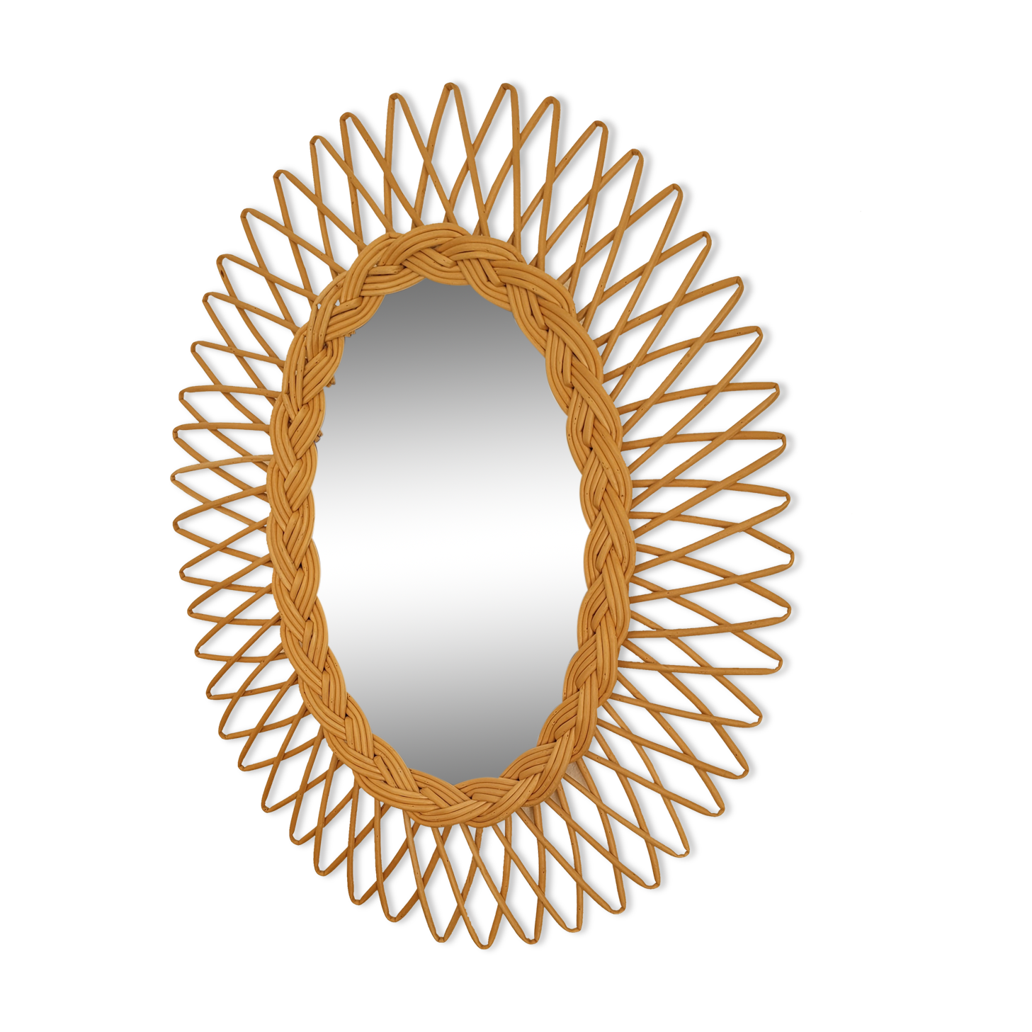 Vintage rattan mirror