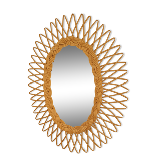 Vintage rattan mirror