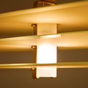 Ceiling light by Roberto Volonterio and Cesare Benedetti, brass and glass, 1980.