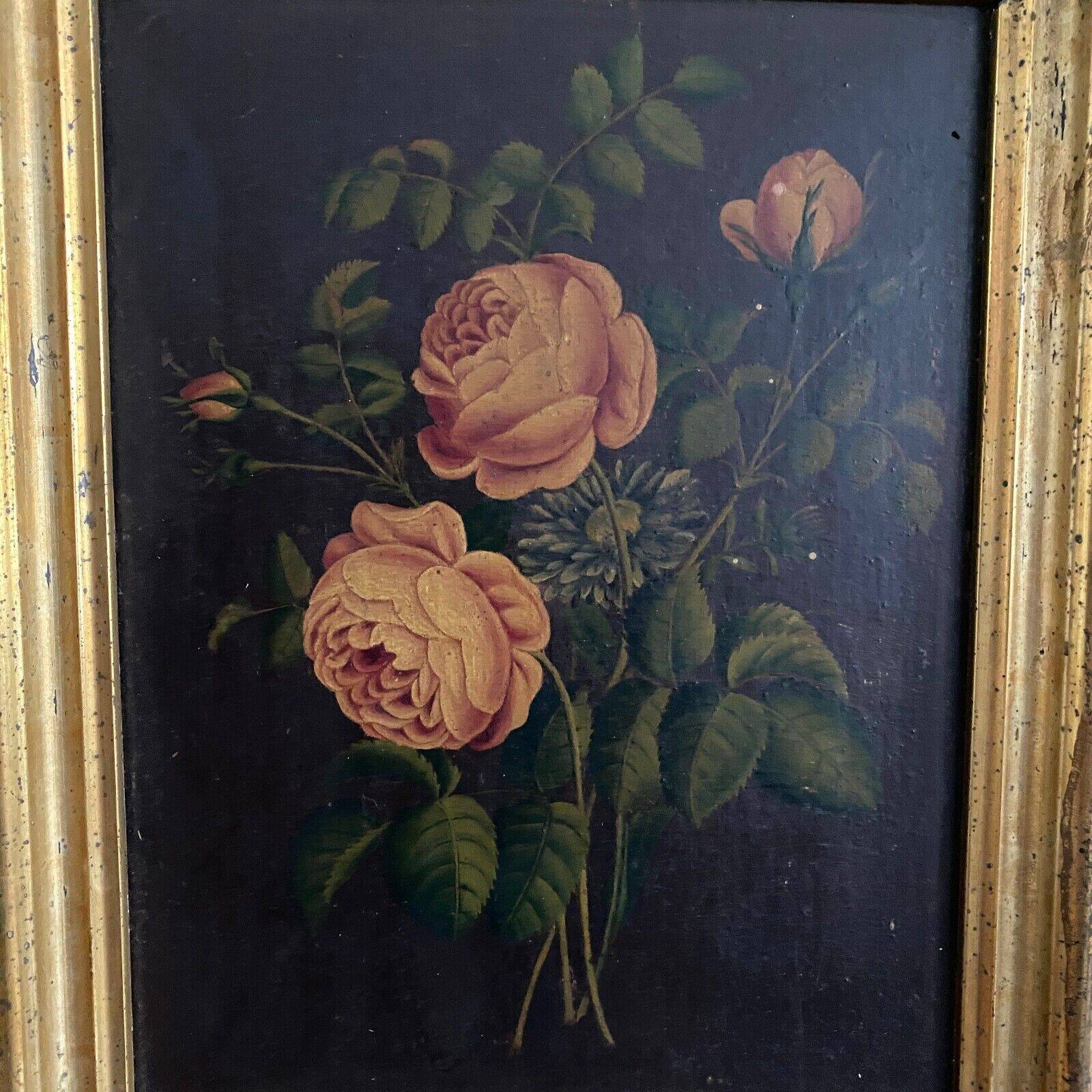 Pair of still lifes, oils on cardboard, late 19th century, bouquets of flowers