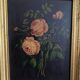 Pair of still lifes, oils on cardboard, late 19th century, bouquets of flowers
