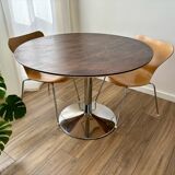 Tulip dining table with chrome base