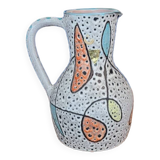 Hyèvre art pitcher signed polychrome enamels