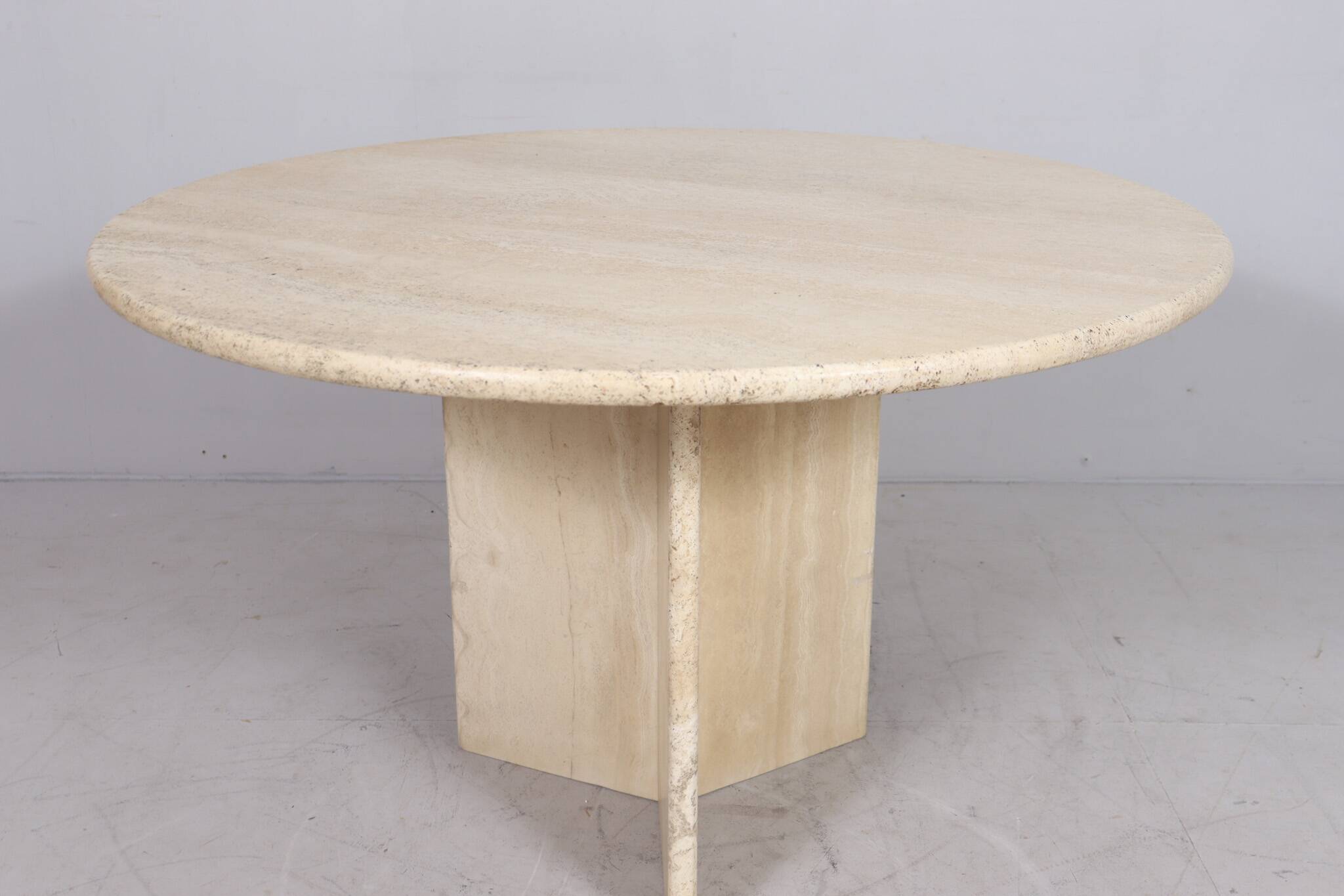 Italian travertine dining table, 1970s