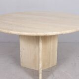 Italian travertine dining table, 1970s