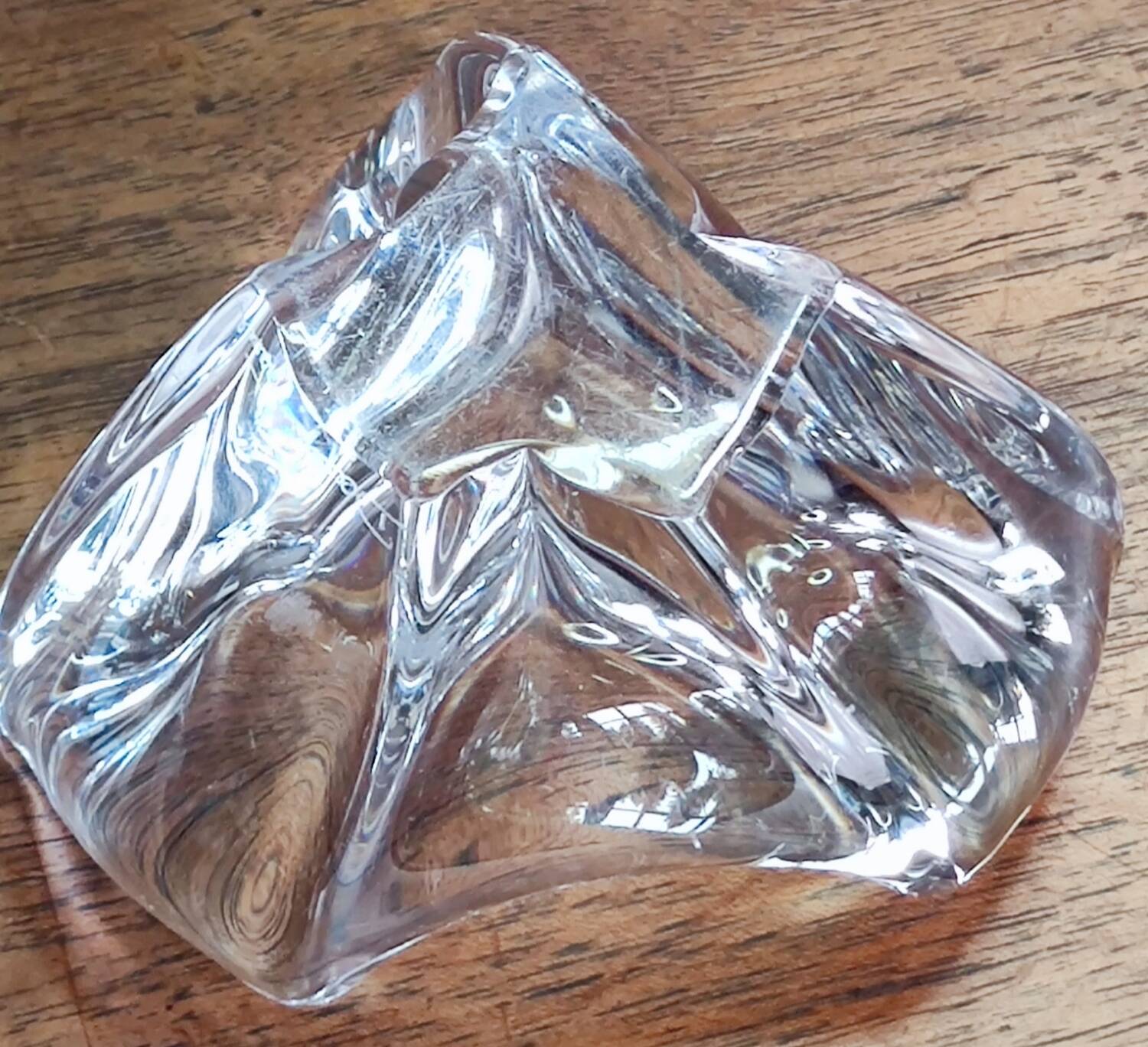 Old Daum France crystal ashtray/pocket tray