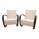 Pair of lounge armchairs h-269 by jindrich halabala for up zavody, 1930s