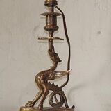 Vintage Brass Dragon Griffin Table Lamp: Mid-Century Modern Lighting