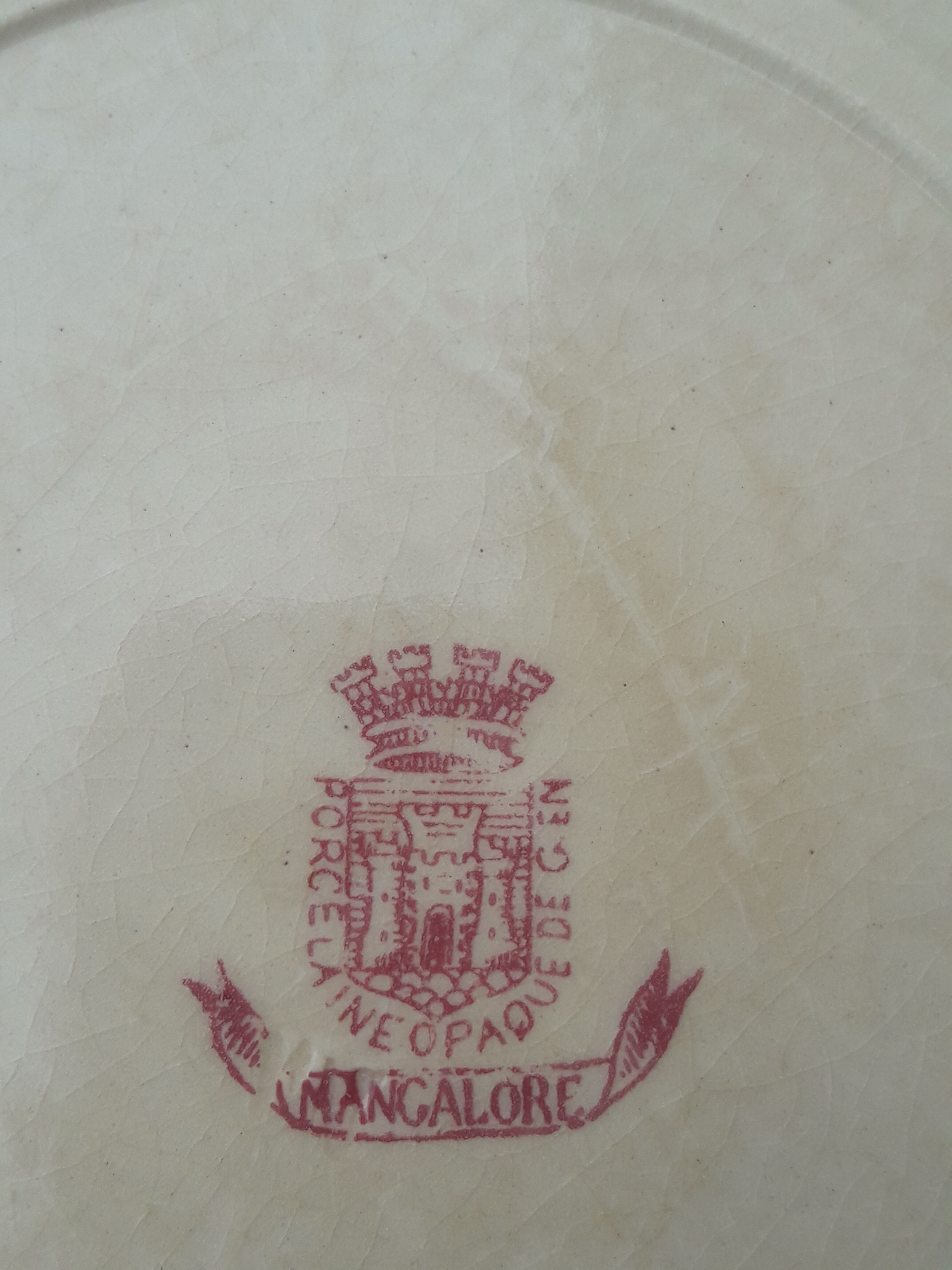 Gien's opaque porcelain hollow plate Mangalore Diam 23 cm