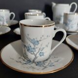 Eight-cup coffee service and creamer, Limoges porcelain, monogrammed