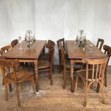 Series of 20 vintage mismatched bentwood bistro chairs