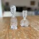 Pair of antique frosted crystal perfume bottles – Signed Charet
