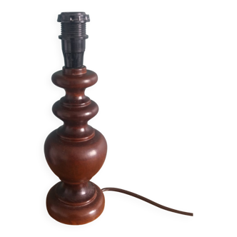 Turned wooden lamp base