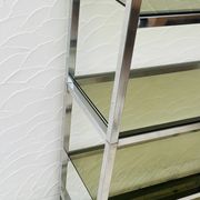 Vintage Italian design shelf in chrome and smoked glass from the 1970s.
