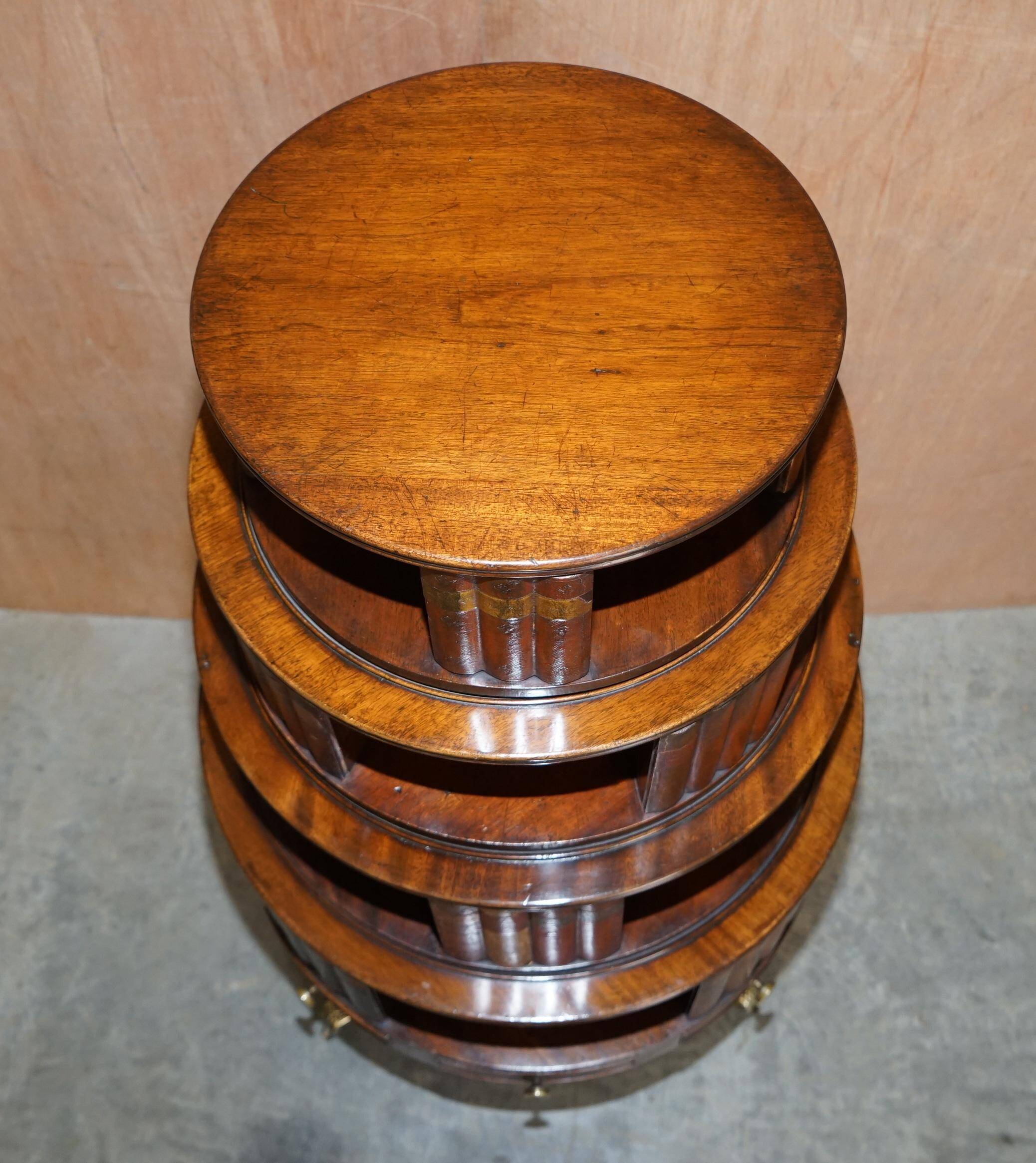 Restored hardwood revolving library circa 1810 Regency