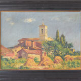 Landscape with village in golden light 'Sant Andreu de Salou'