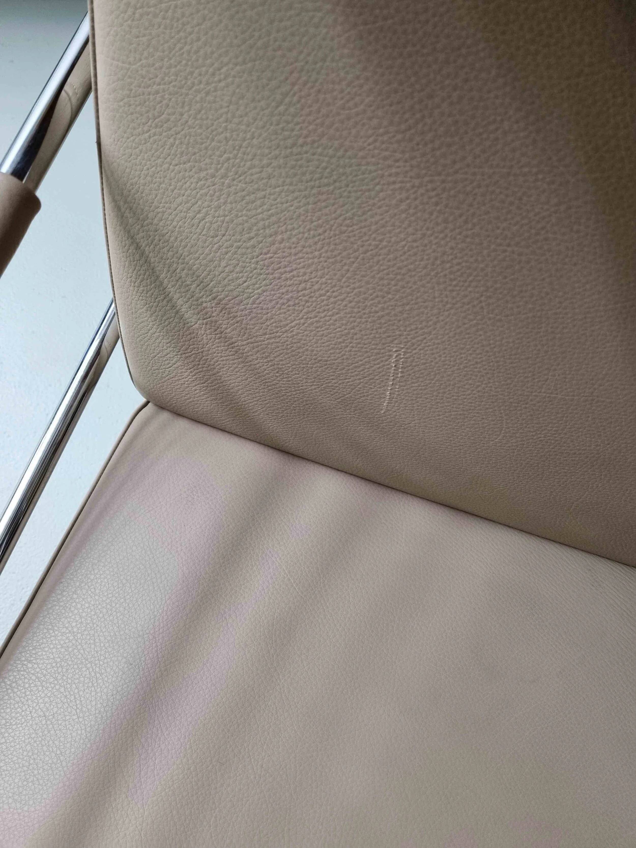 2 vintage nude leather "Cinema" easy chairs by Gunilla Allard for Lammhults | 1990s