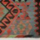 Kilim vintage anatolien tons bleu, vert et rouge géométrique, 160x317 Cm