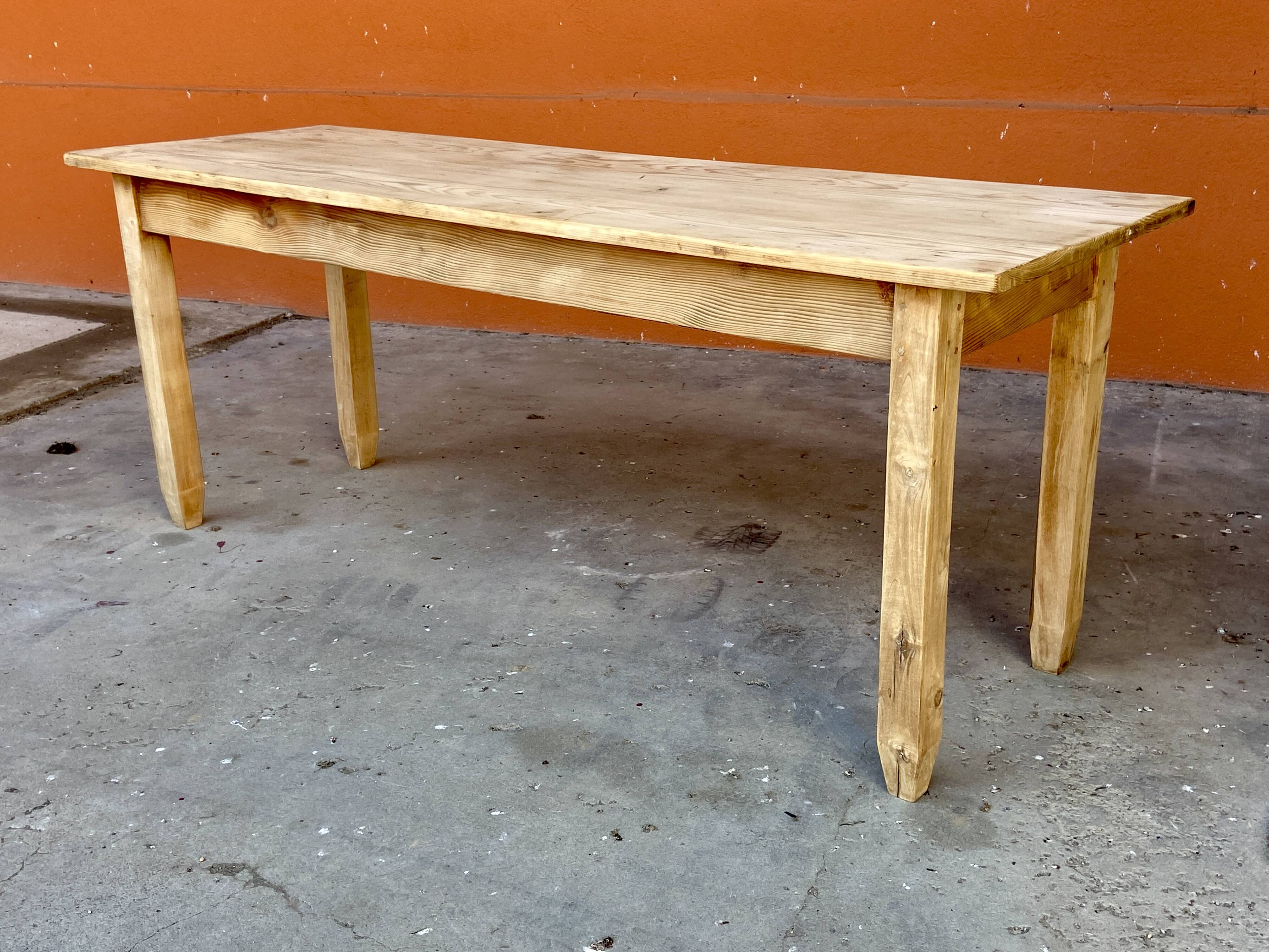 Large alsatian bistro coffee table in raw natural fir french bistro table 1930