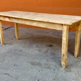 Grande table de café bistrot alsacienne sapin naturel brut french bistro table 1930