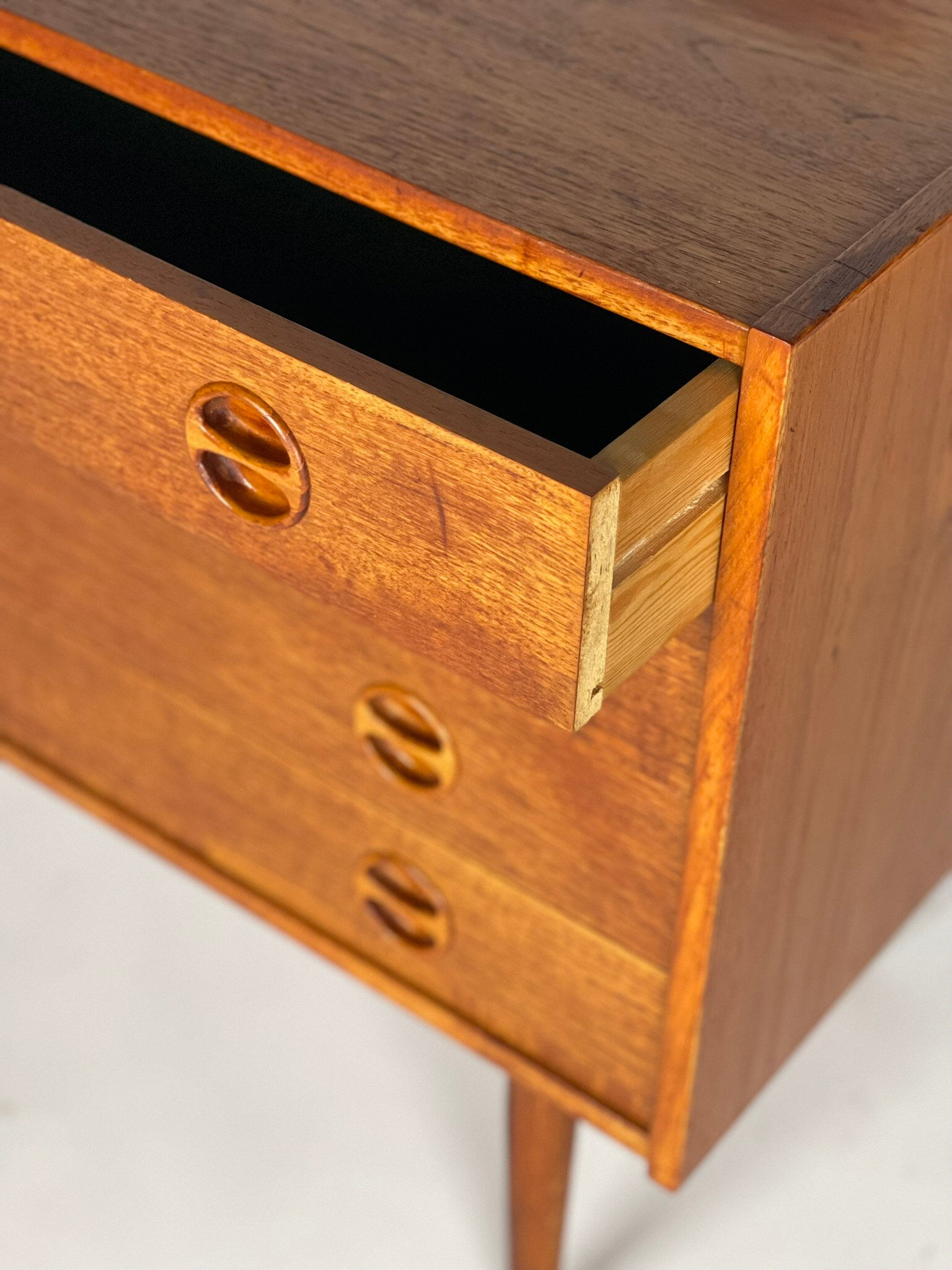 Scandinavian teak chest of drawers from the 1960s.