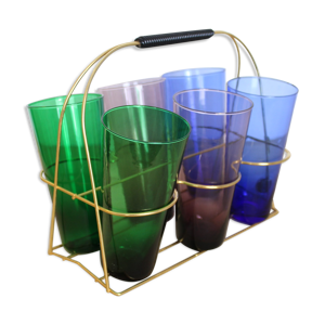 set de 6 verres colorés