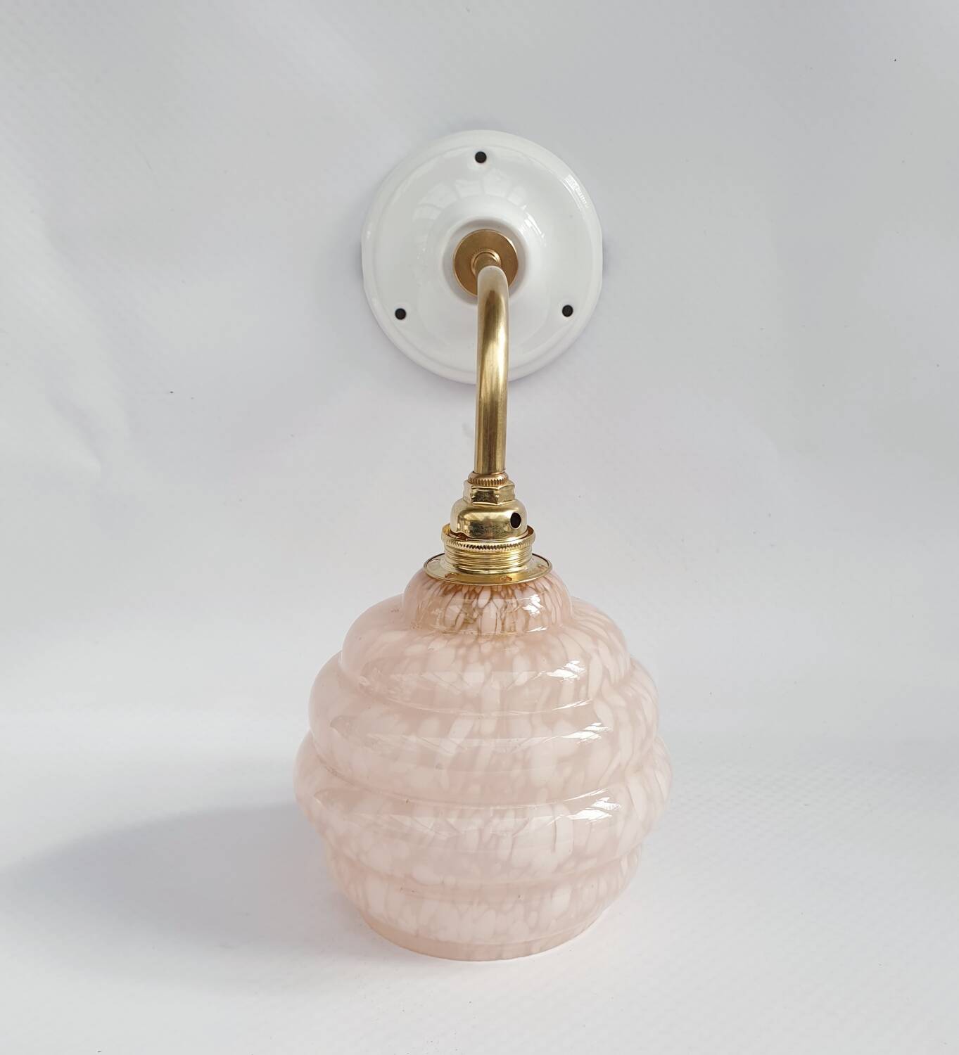 Swan neck and speckled glass wall lamp