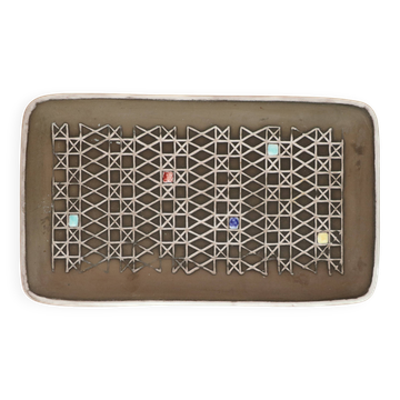 Ingrid Atterberg stoneware catchall, Upsala Ekeby, Sweden