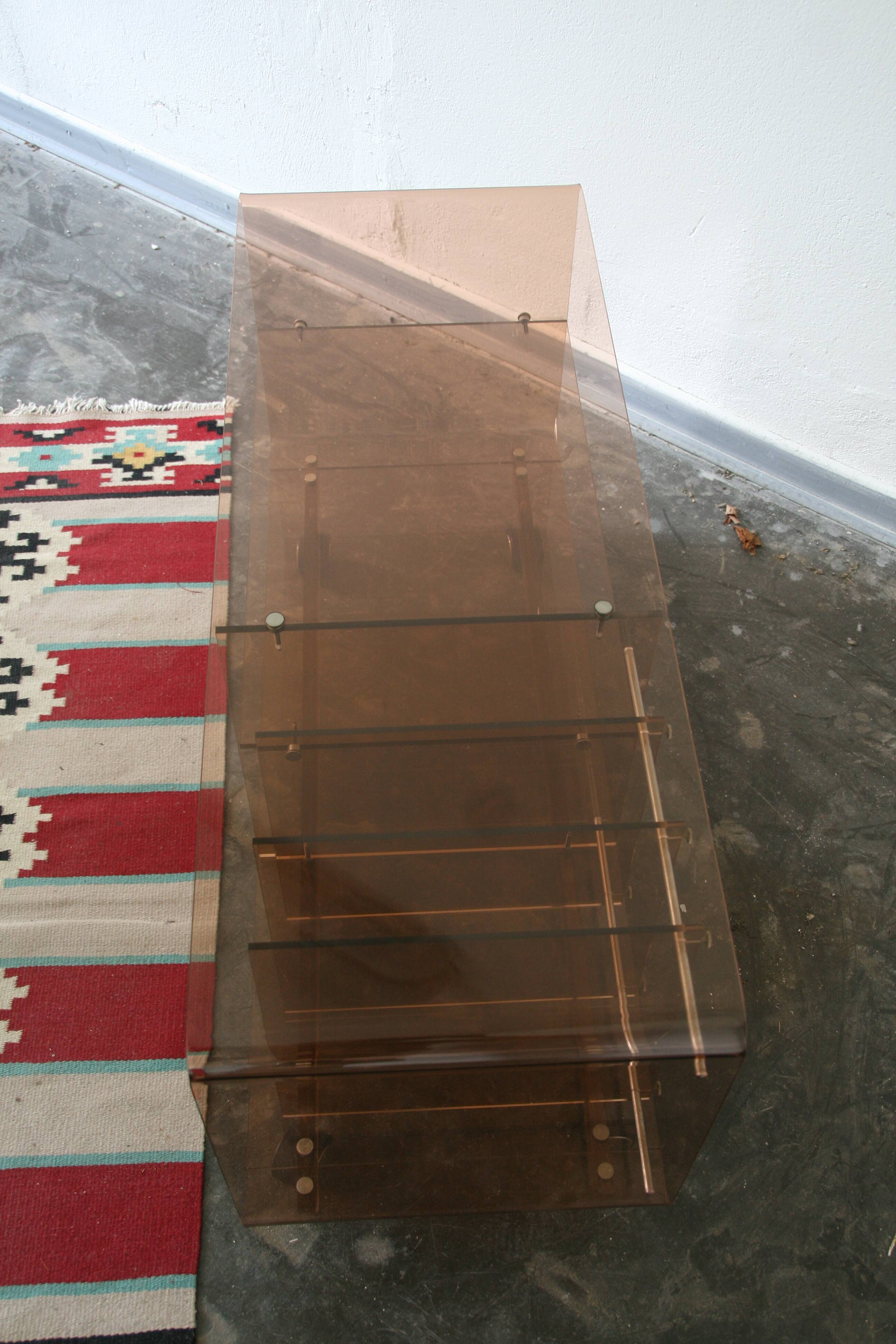 Vintage plexiglas tv/hifi unit