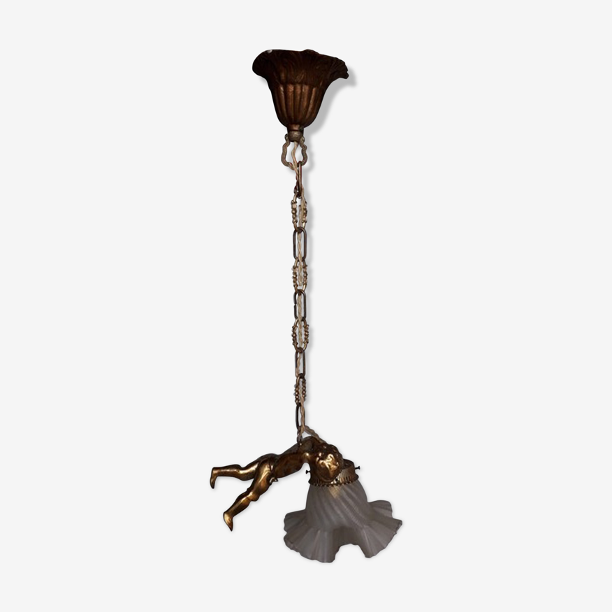 Suspension au Putti ange en bronze dore ep 1940/50 | Selency