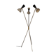 Italian brass lamp tripod 3 bicolored diabolos on stems, mid-century style