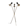 Italian brass lamp tripod 3 bicolored diabolos on stems, mid-century style