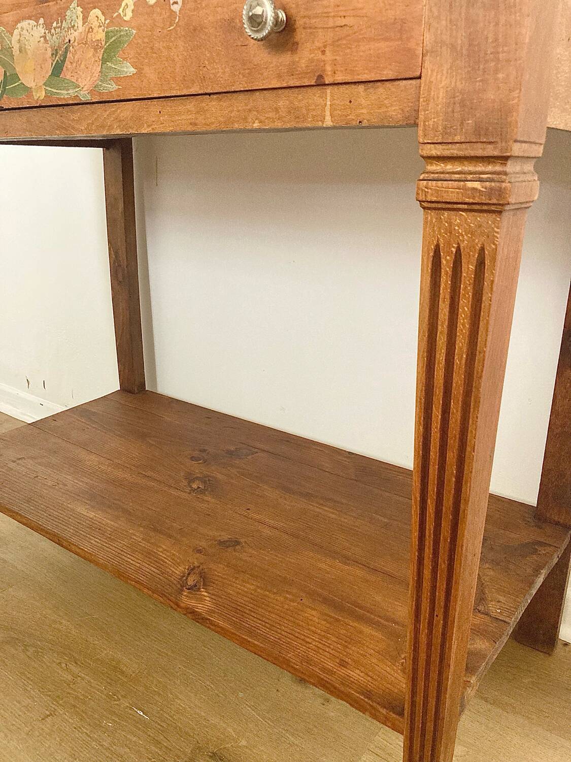 Wooden and marble console table