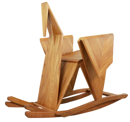 Sculptural rocking chair origami bird