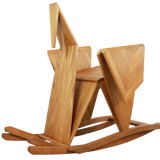 Sculptural rocking chair origami bird