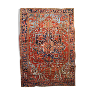 Handmade Old Persian Carpet Heriz 263cm x 354cm 1900s, 1C696