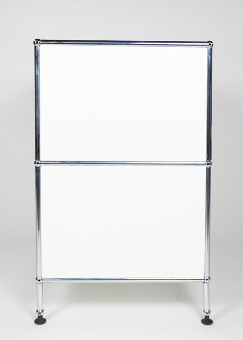 Industrial white iron 2 drawer cabinet by Fritz Haller & Paul Schärer for USM haller, 1980s (evt 2 available)