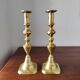 Pair of antique solid brass candlesticks
