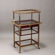 Antique Art Nouveau sideboard in mahogany and brass, Italy, 20th century.
