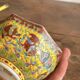 Porcelain Bowls Yellow Family Wancai Chinese Lions Shi Mun Shou Jingdezhen