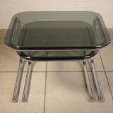 Two glass and chrome nesting tables 1970