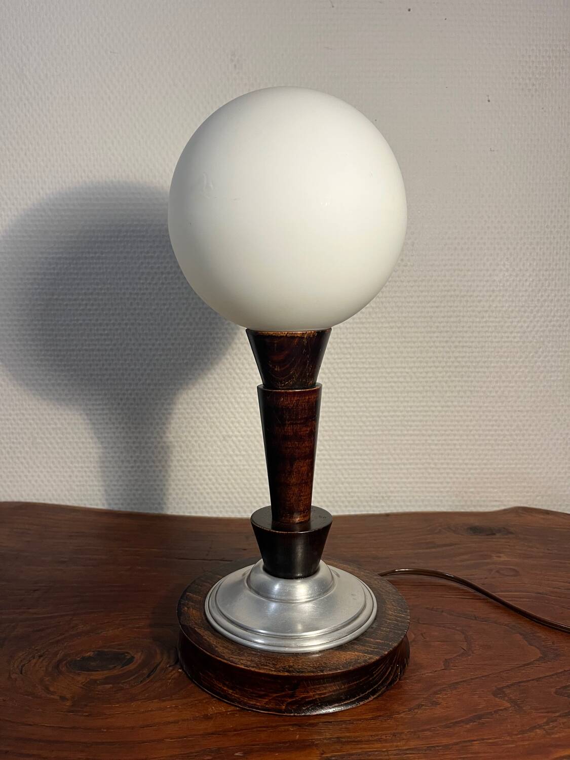Art Deco opaline globe lamp