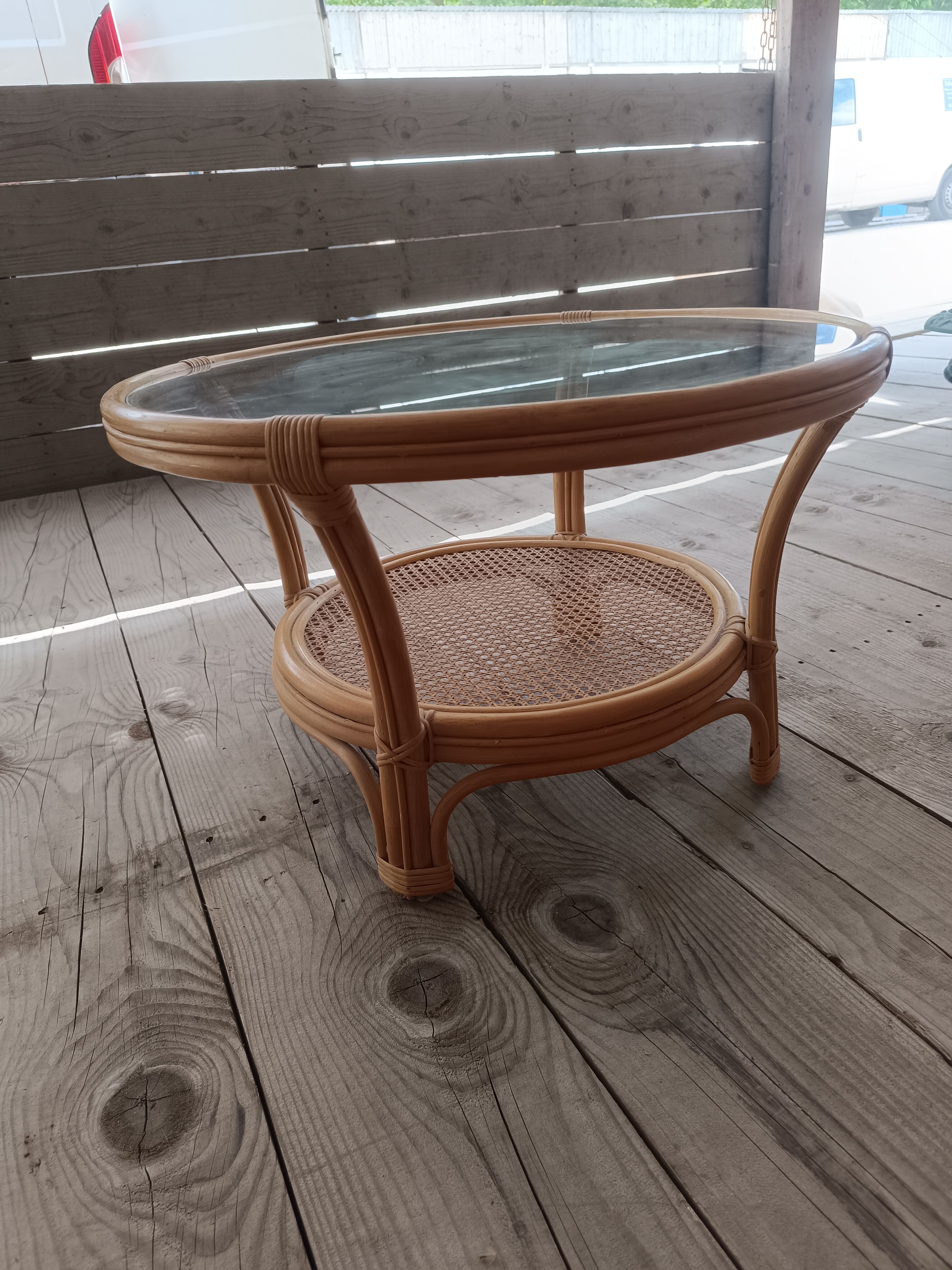 Rattan coffee table