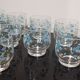Set of 10 water glasses Veronica Luminarc Arcoroc decoration small blue flowers 80's