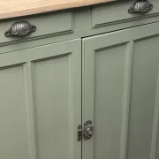 Renovated khaki Art Deco Parisian buffet in beech.