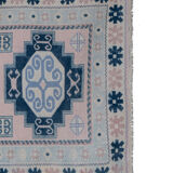 Vintage blue turkish Kars carpet, 1970s  95 x 137 cm