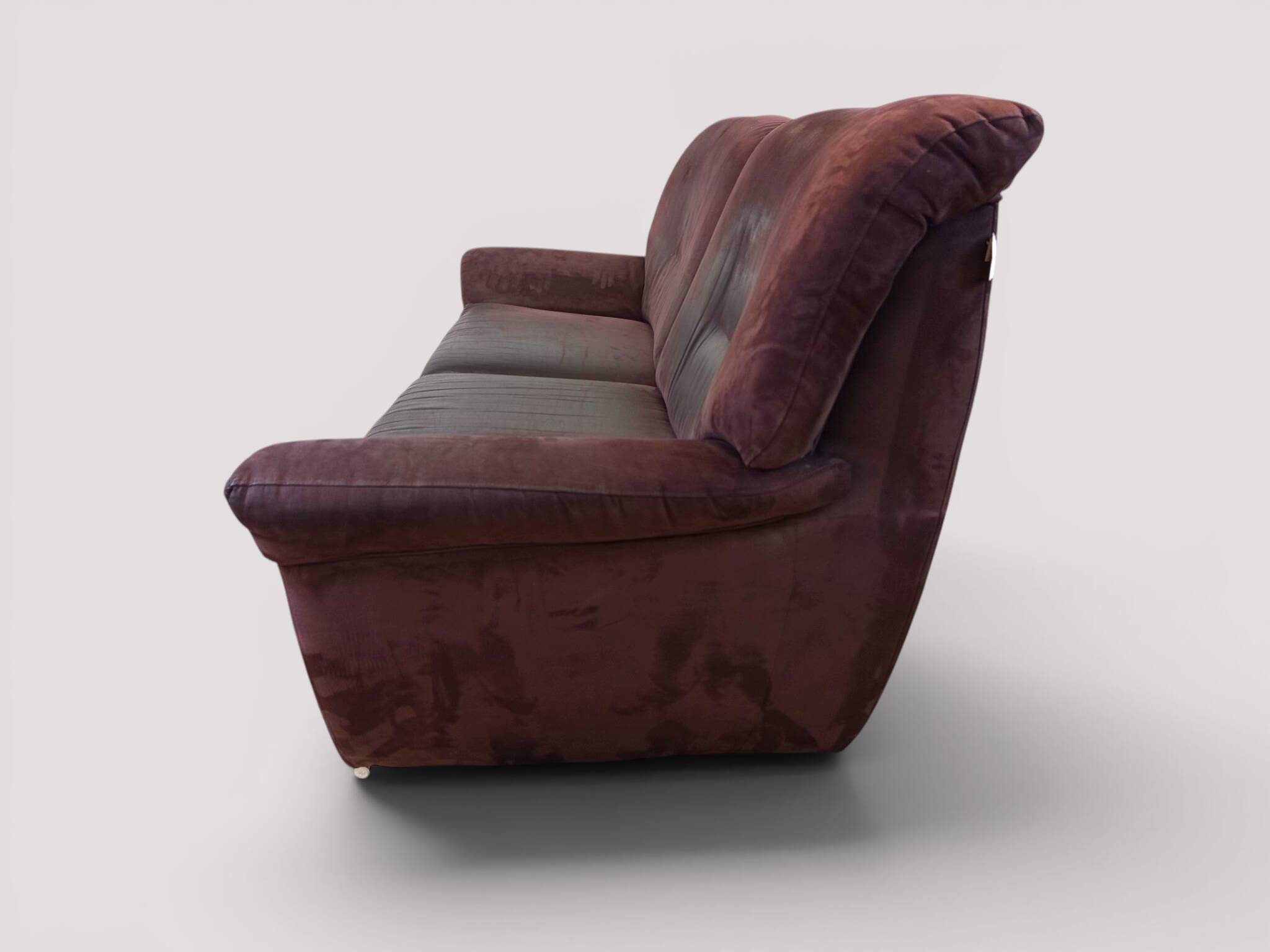 Vintage brown nubuck leather 2-seater sofa "Charisma" – 1980s