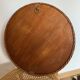 round woven rattan mirror, 1960s