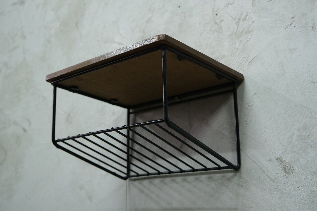 Scandinavian teak string wall shelf, 1960s